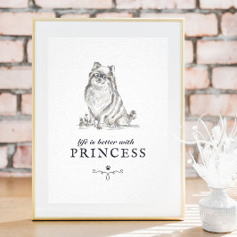 Pommern lever bättre med Anpassningsbar Hund Namn Poster