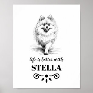 Pommern Life är bättre med Anpassningsbar Hund Nam Poster