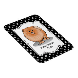 Pommern Mamma Pom Mamma (orange röd) Cute Hund Magnet