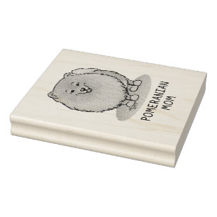 Pommern Mamma Pom Mamma (orange röd) Cute Hund Stämpel