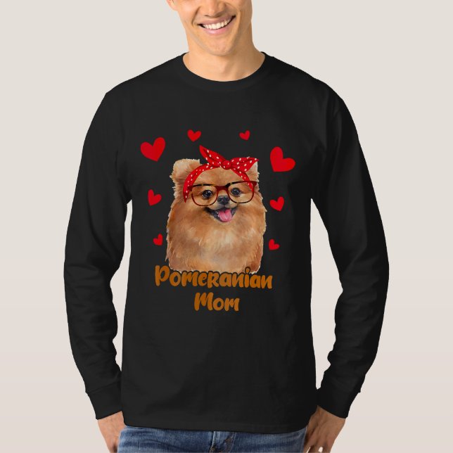 Pommern Mamma Valentines day Hund Mamma Mor dag W T Shirt (Framsida)