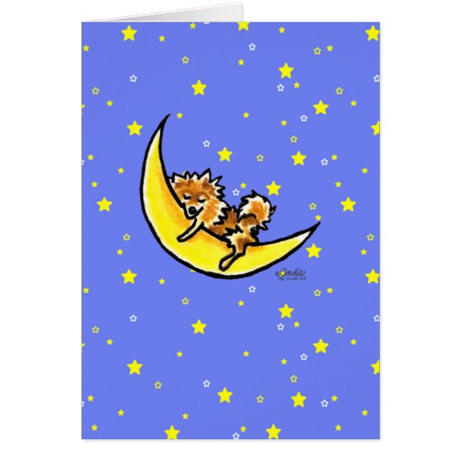 Pommern Måne Hälsningskort (Framsidan)