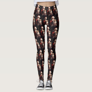 Pommern med Jultomten julafton Leggings