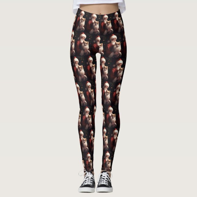 Pommern med Jultomten julafton Leggings (Framsida)