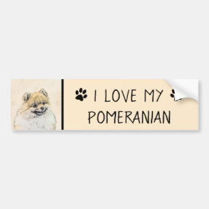 Pommern (Orange) - Original Hund Art Bildekal