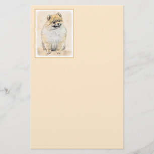 Pommern (Orange) - Original Hund Art Brevpapper