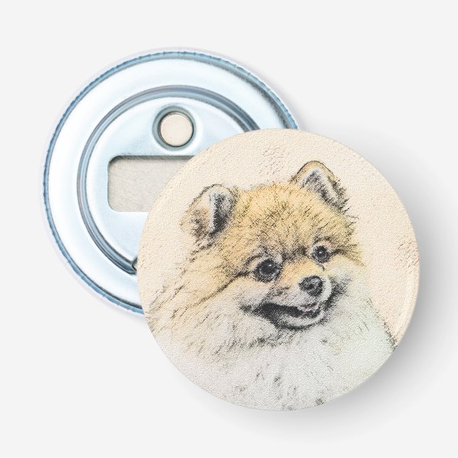 Pommern (Orange) - Original Hund Art Flasköppnare (Framsidan)