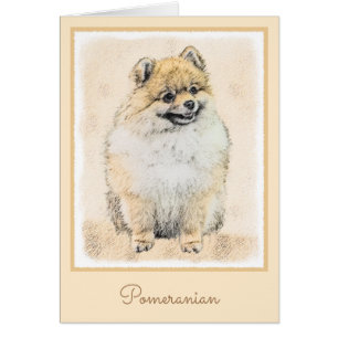 Pommern (Orange) - Original Hund Art Hälsningskort