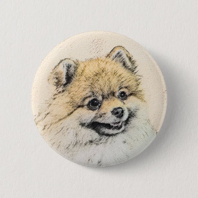 Pommern (Orange) - Original Hund Art Knapp (Framsida)