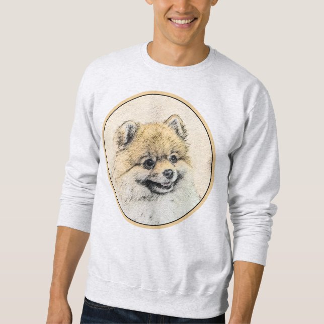 Pommern (Orange) - Original Hund Art Lång Ärmad Tröja (Framsida)