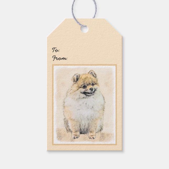 Pommern (Orange) - Original Hund Art Presentetikett (Framsidan)