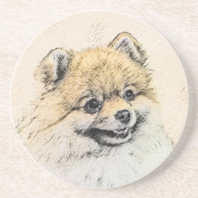 Pommern (Orange) - Original Hund Art Underlägg (Framsidan)