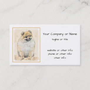 Pommern (Orange) - Original Hund Art Visitkort