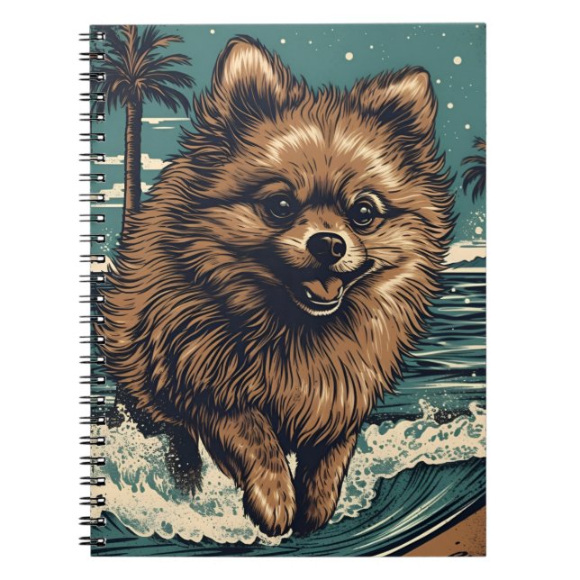 Pommern på stranden anteckningsbok (Framsidan)