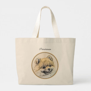 Pommern Painting Orange Pom Original Hund Art Jumbo Tygkasse