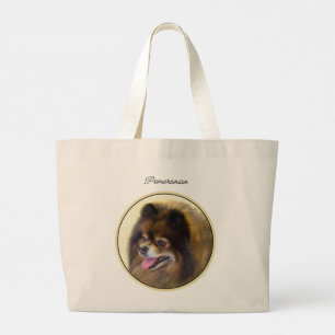Pommern Painting Orange Sable Original Hund Art Jumbo Tygkasse