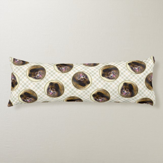 Pommern Painting Orange Sable Original Hund Art Kroppskudde (Framsidan)