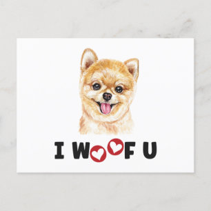 Pommern Pom Hund I Woof You Inbjudan Vykort