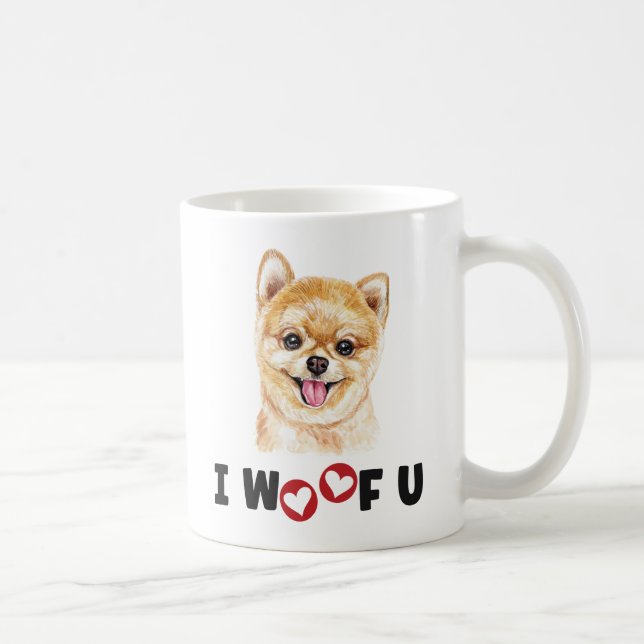 Pommern Pom Hund I Woof You Kaffemugg (Höger)