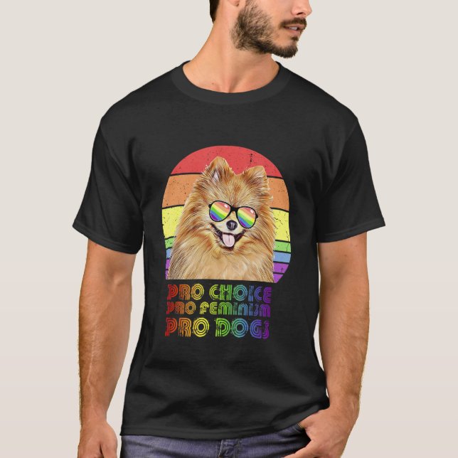 Pommern Pro Choice Pro Feminism Pro Hundar Lgbtq T Shirt (Framsida)