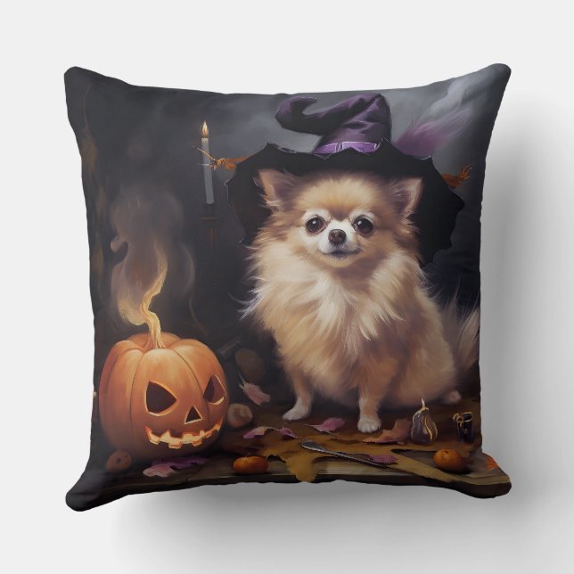 Pommern Pumpkins Halloween Scary Kudde (Baksida)