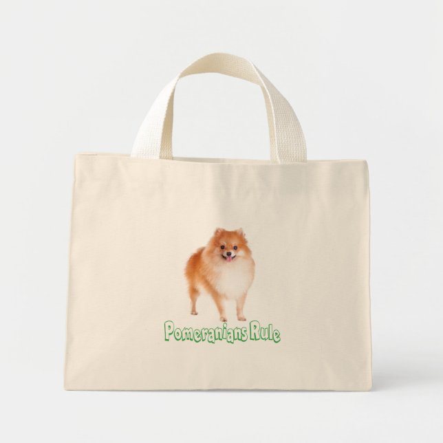 Pommern Puppy Hund Tote Bag Mini Tygkasse (Framsidan)