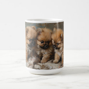 Pommern Puppy Trio-Vintagen Kaffemugg