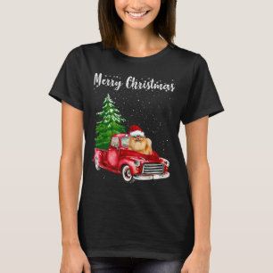 Pommern Riding Red Lastbil God jul Hund Lo T Shirt