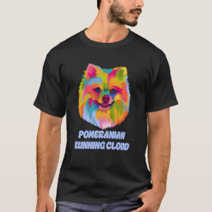 Pommern Running Cloud Dog Humor Pets Pom Pom T Shirt
