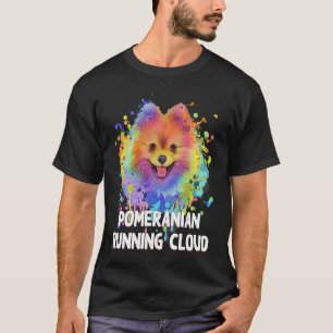 Pommern Running Cloud Dog Humor Pets Pom Pom T Shirt