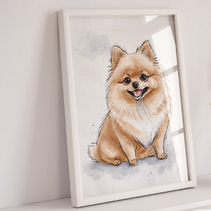 Pommern Skriv ut Hund Skriv ut Hund Poster