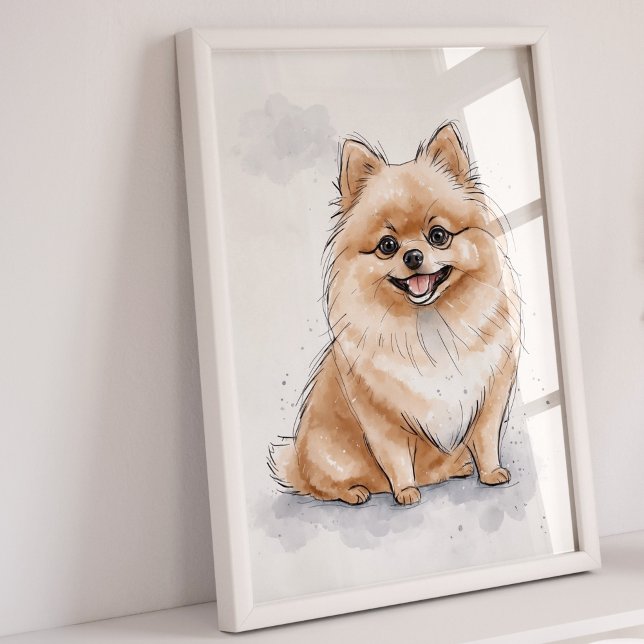 Pommern | Skriv ut Hund | Skriv ut Hund Poster (Pomeranian Art Print)