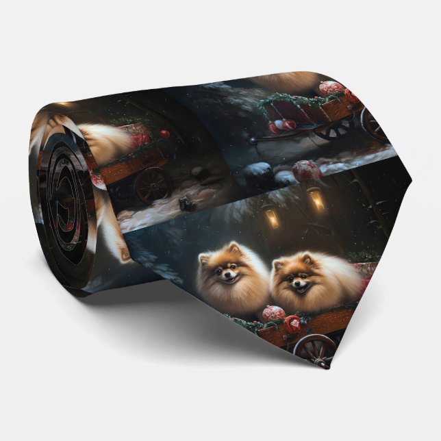 Pommern Snowy Sleigh-juldekretet Slips (Rullad)