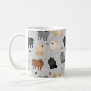 Pommern Tass-avtryck och Hund Bones Coffee Mugg