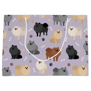 Pommern Tass-avtryck och Hund Bones Large Gift Bag