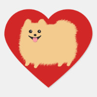 Pommern Tecknad hund - Toppen Cute Pmamma on Red