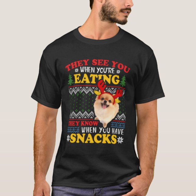Pommern Ugly de ser att du äter T Shirt (Framsida)