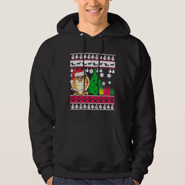 Pommern Ugly jul Sweater Hoodie (Framsida)