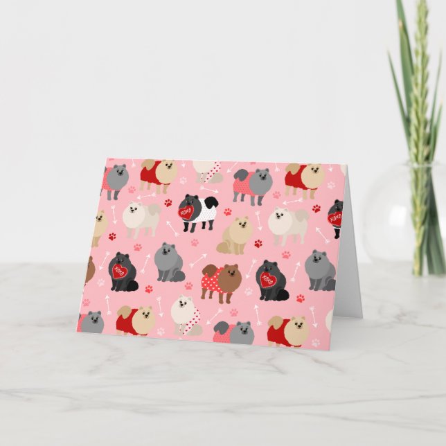 Pommern Valentine Mönster Helgkort (Framsida)