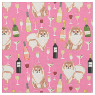 Pommernansk hund, söt vin av rosa tyg