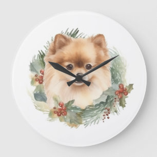 Pommerns julkransar Festive Valp Stor Klocka