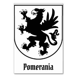 Pommerskt vapen svart och vitt heraldiskt bordsnummer