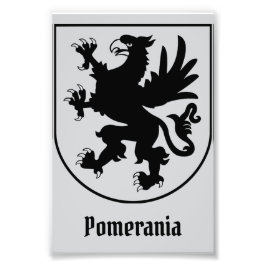 Pommerskt vapen svart och vitt heraldiskt fototryck