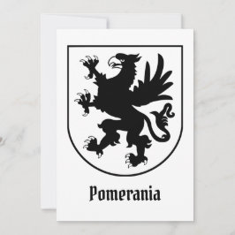 Pommerskt vapen svart och vitt heraldiskt inbjudningar