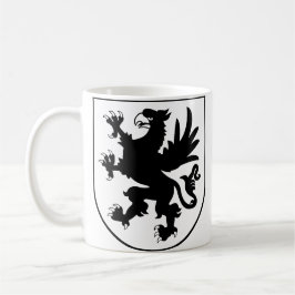 Pommerskt vapen svart och vitt heraldiskt kaffemugg