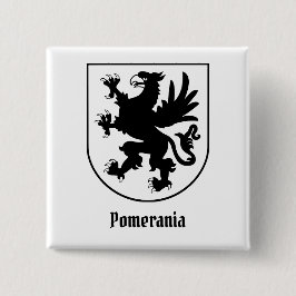 Pommerskt vapen svart och vitt heraldiskt knapp