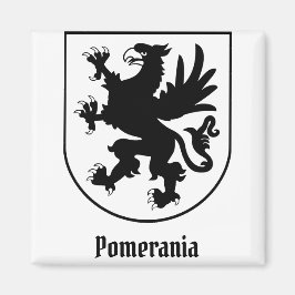 Pommerskt vapen svart och vitt heraldiskt magnet