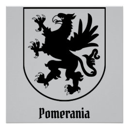 Pommerskt vapen svart och vitt heraldiskt perfect poster