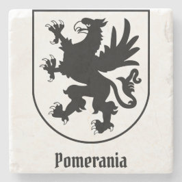 Pommerskt vapen svart och vitt heraldiskt stenunderlägg