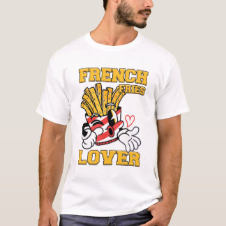 Pommes Frites Älskare Män Vit T Shirt